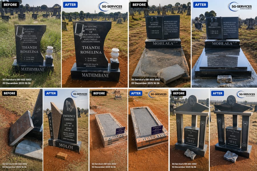 Tombstone repairs by SG Services Group
